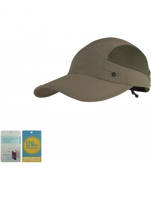 Sun Hats Taslon UV Cap Large Bill Cap - Olive - CS11LV4GA5T $18.11