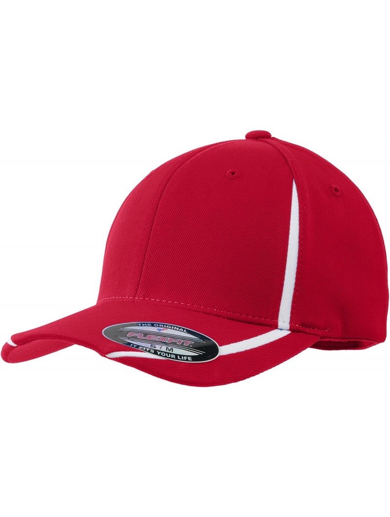 Baseball Caps Men's Flexfit Performance Colorblock Cap - True Red/White - CI11QDSIJGR $22.70