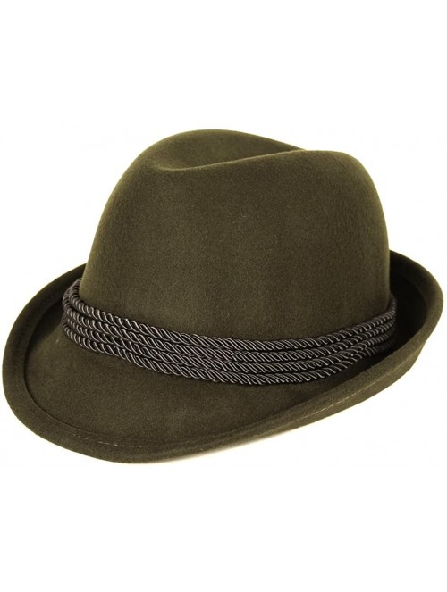 Fedoras Alpine Holiday Oktoberfest Wool Bavarian Fedora Hat - Green - Medium (7 to 7 1/8) St. Patrick's Day - C912CIM6PTT $54.21