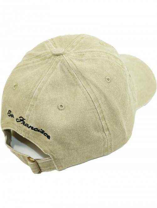 Baseball Caps USA City Embroidered Hat Adjustable Landscape Cotton Baseball Cap - San Francisco-beige - CR18EK2D4CL $14.94