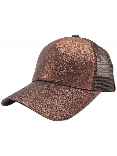 Baseball Caps Gliter Sequin Mesh Dad Hat - Coffee - C718DS3MAX0 $11.59