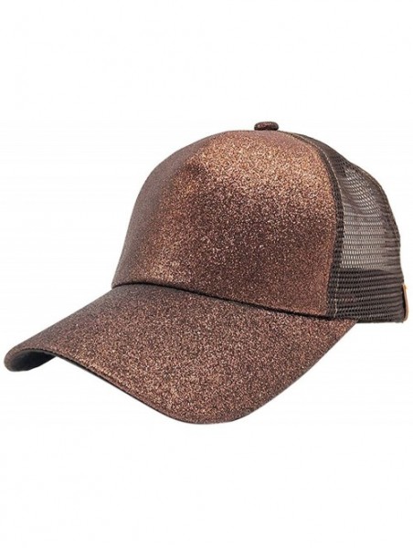 Baseball Caps Gliter Sequin Mesh Dad Hat - Coffee - C718DS3MAX0 $11.59