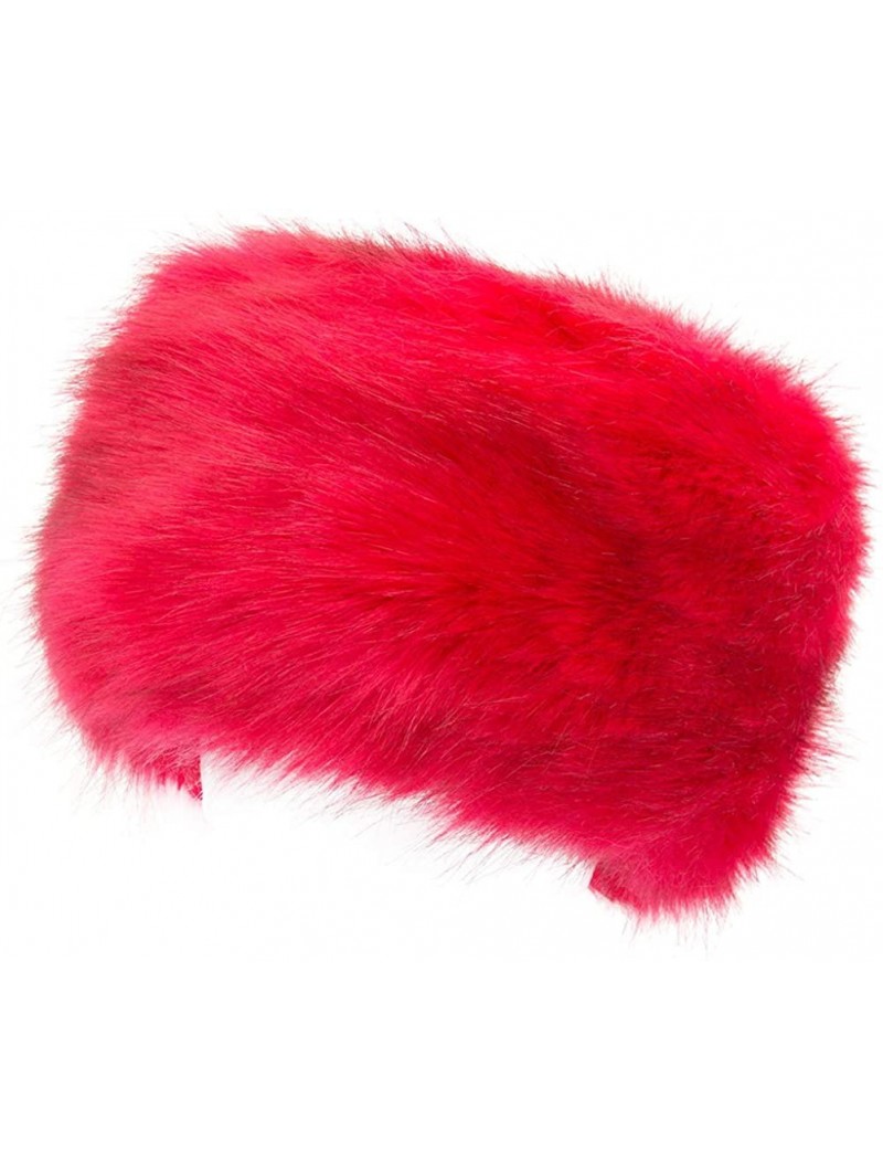 Skullies & Beanies Faux Fur Cossack Russian Style Hat for Ladies Winter Hats for Women - Rose Red - CE18Y386CSA $17.68