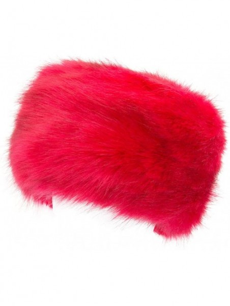 Skullies & Beanies Faux Fur Cossack Russian Style Hat for Ladies Winter Hats for Women - Rose Red - CE18Y386CSA $17.68