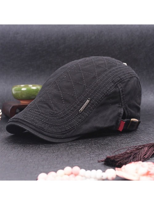 Newsboy Caps Men's Ivy Gatsby Newsboy Driving Hat Beret Cabbie Flat Hunting Cap - Black - C818MDEMY98 $10.90