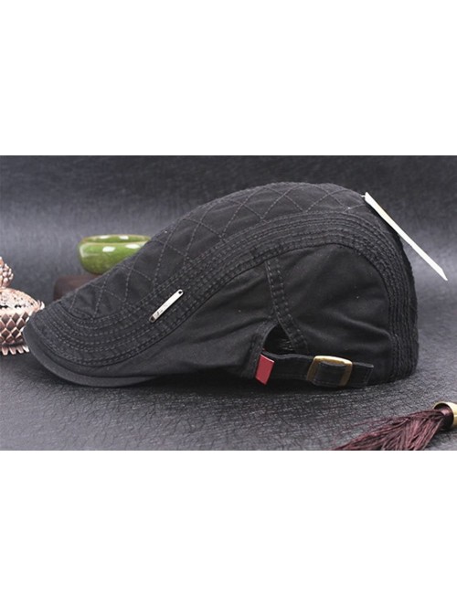 Newsboy Caps Men's Ivy Gatsby Newsboy Driving Hat Beret Cabbie Flat Hunting Cap - Black - C818MDEMY98 $10.90