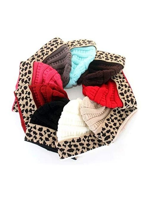 Skullies & Beanies Womens Winter Leopard Cheetah Beanies - Black - CC1935KMSI2 $17.70