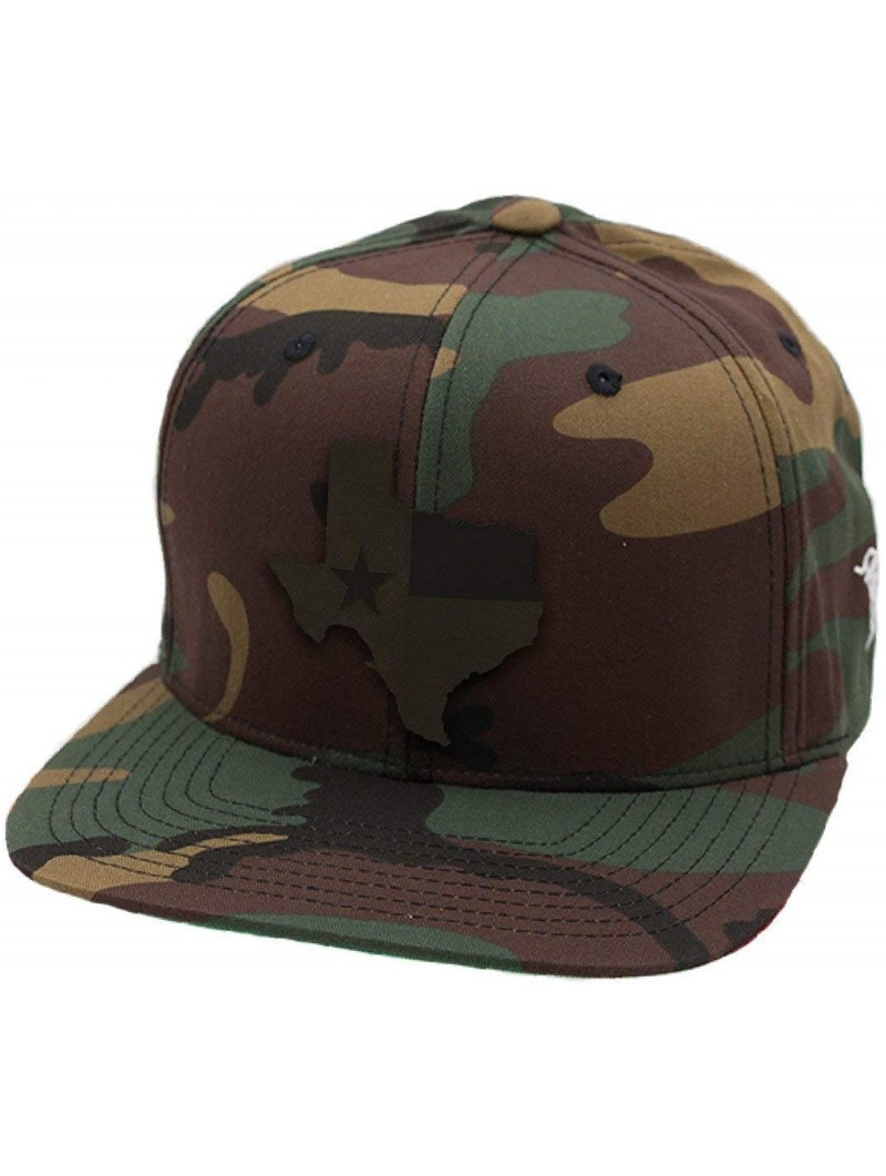 Baseball Caps Texas 'Midnight 28' Black Leather Patch Snapback Hat - Camo - CC18IGRR7ZE $37.28