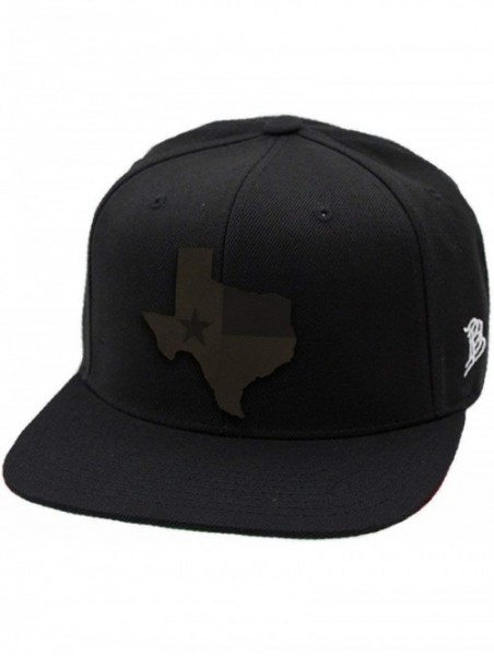 Baseball Caps Texas 'Midnight 28' Black Leather Patch Snapback Hat - Camo - CC18IGRR7ZE $37.28