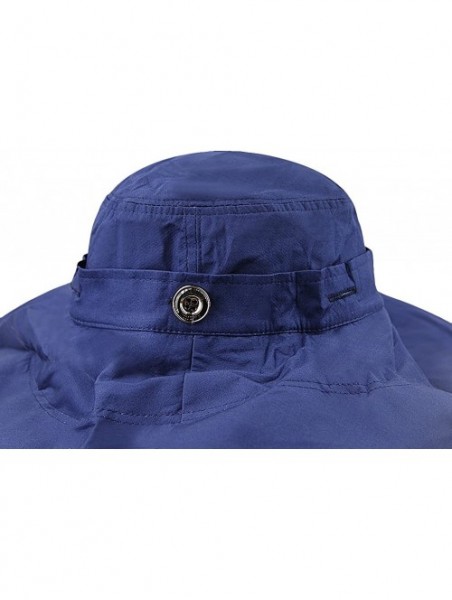 Bucket Hats Womens Summer Wide Brim Sun Hats Floppy Foldable Beach Bucket Hat UPF 50+ - Navy Blue - CA12JQ5HFTZ $21.10