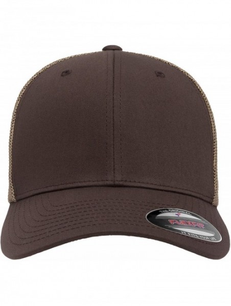 Baseball Caps Trucker Mesh Fitted Cap - Brown/Khaki - CM193H66DIS $9.89