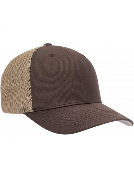 Baseball Caps Trucker Mesh Fitted Cap - Brown/Khaki - CM193H66DIS $9.89