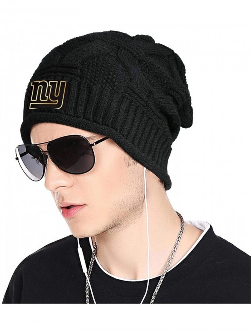 Skullies & Beanies Trendy Winter Warm Beanies Hats for Mens Women's Chunky Soft Stretch Knit Beanie Sports Knit Cap - Black-2...