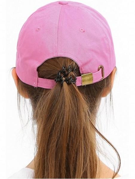 Baseball Caps Unisex Washed Dyed Cotton Adjustable Solid Baseball Cap - Dfh269-fuchsia Pink - CG18GMG8DDH $14.21