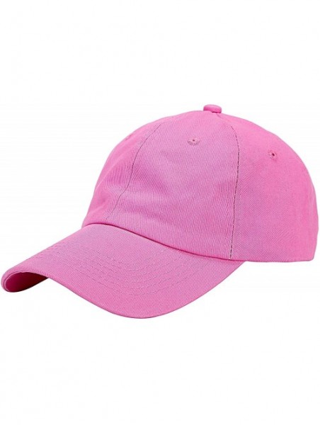 Baseball Caps Unisex Washed Dyed Cotton Adjustable Solid Baseball Cap - Dfh269-fuchsia Pink - CG18GMG8DDH $14.21