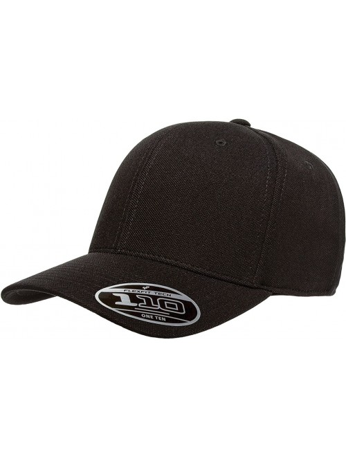 Baseball Caps Flexfit 110P One Ten Cool & Dry Mini Pique Hat - Black - CR12F0GTGQJ $14.82