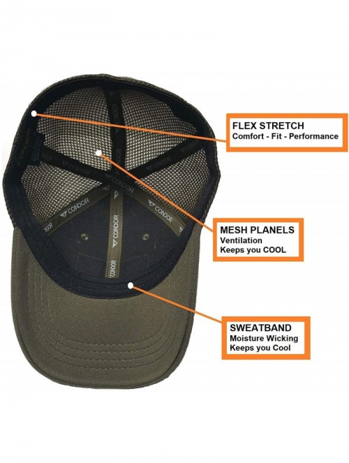 Baseball Caps Condor Flex Mesh OD Green Tactical Cap Bundled with Two Armorbilt Patches - CM188AG09GS $23.81