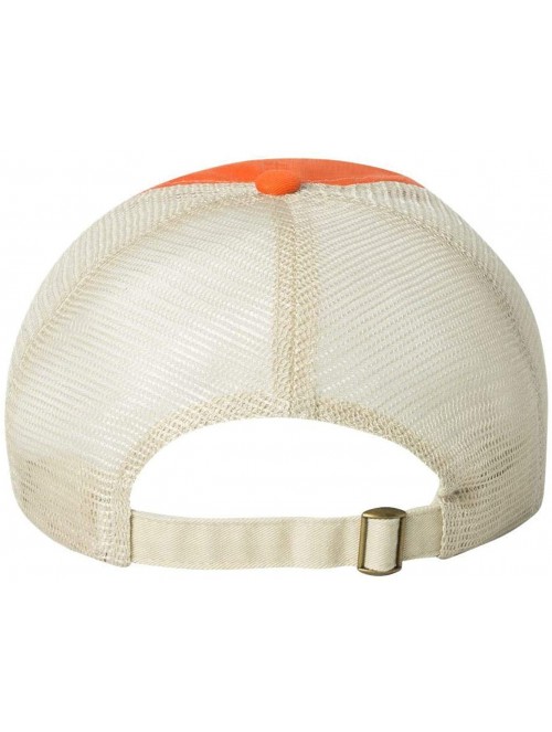 Baseball Caps Headwear 3100 Contrast Stitch Mesh Cap - Tangerine/Stone - CE12D98LUFF $13.22