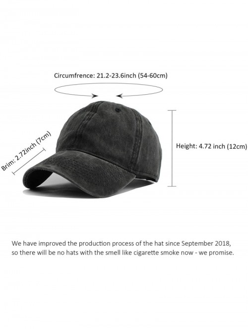 Baseball Caps Vintage Baseball Cap 100% Washed Twill Soft Cotton Adjustable Unisex Dad-Hat - Black - CB18SMQ03HA $14.49