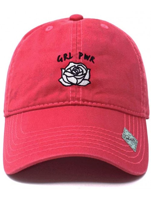 Baseball Caps Girl Power Dad Hat Cotton Baseball Cap Polo Style Low Profile - Hot Pink - CG18Q27RZUU $17.56