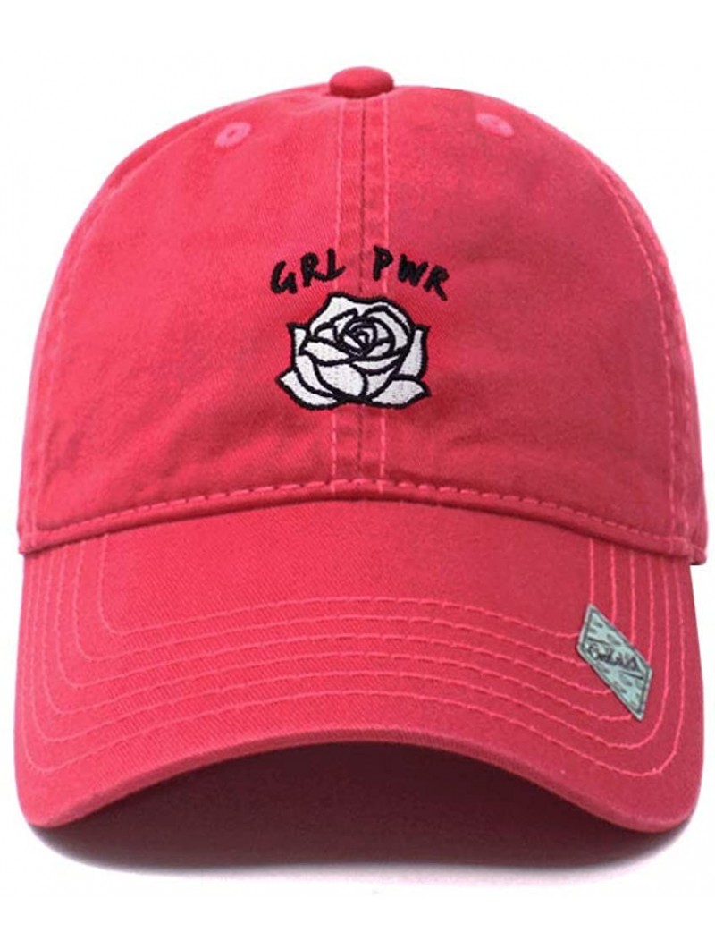 Baseball Caps Girl Power Dad Hat Cotton Baseball Cap Polo Style Low Profile - Hot Pink - CG18Q27RZUU $17.56