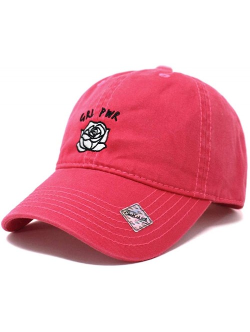 Baseball Caps Girl Power Dad Hat Cotton Baseball Cap Polo Style Low Profile - Hot Pink - CG18Q27RZUU $17.56