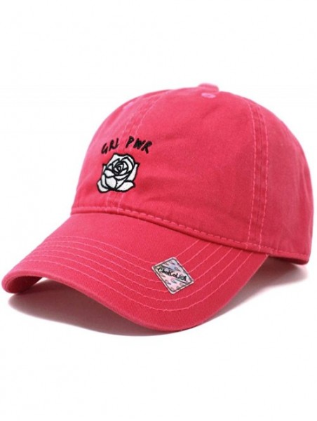 Baseball Caps Girl Power Dad Hat Cotton Baseball Cap Polo Style Low Profile - Hot Pink - CG18Q27RZUU $17.56