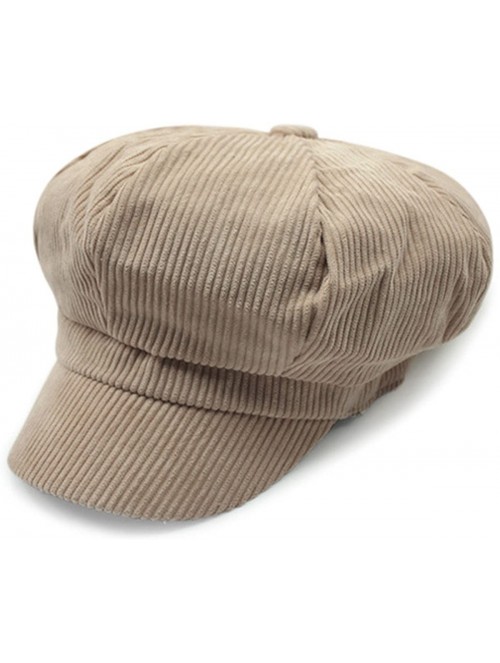 Newsboy Caps Womens Retro Corduroy Ivy Newsboy Paperboy Cabbie Gatsby Painter Hats Caps - Beige - CF1863OHWQY $14.03