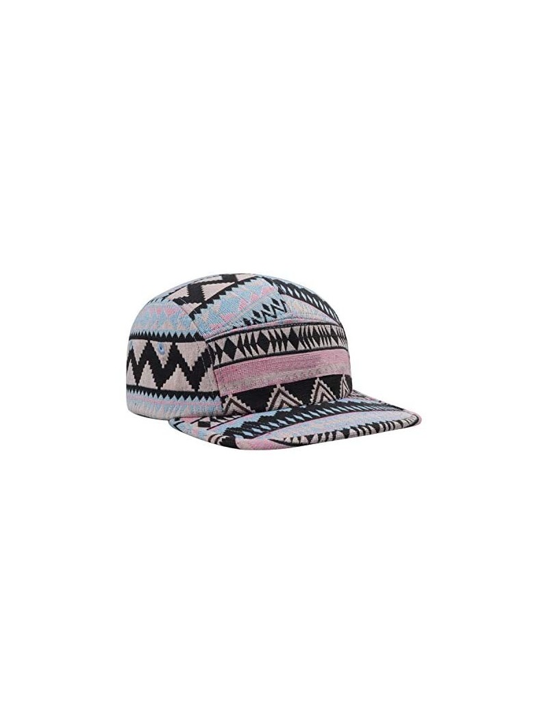 Baseball Caps Pattern Multi Color Stripe 5 Panel Hat - Aztec Pink Blue - CV196MX5W8M $21.84