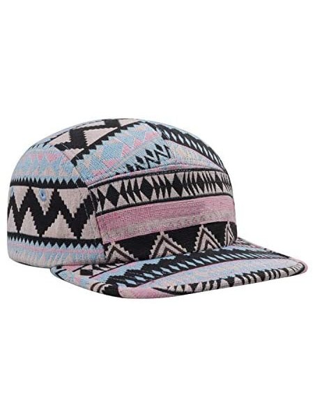 Baseball Caps Pattern Multi Color Stripe 5 Panel Hat - Aztec Pink Blue - CV196MX5W8M $21.84