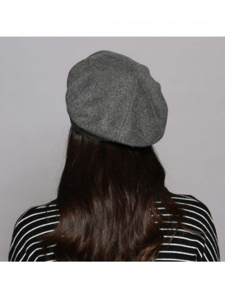 Berets Classic Winter Cashmere French Knitting - Dark Gray 02 - C918X28RN65 $19.24