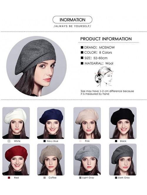 Berets Classic Winter Cashmere French Knitting - Dark Gray 02 - C918X28RN65 $19.24