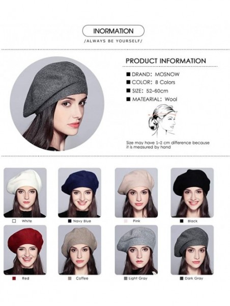 Berets Classic Winter Cashmere French Knitting - Dark Gray 02 - C918X28RN65 $19.24