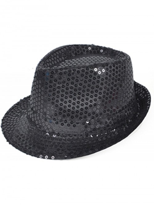 Fedoras Sequined Fedora Hat (black) - CL11DNXCEJN $11.84