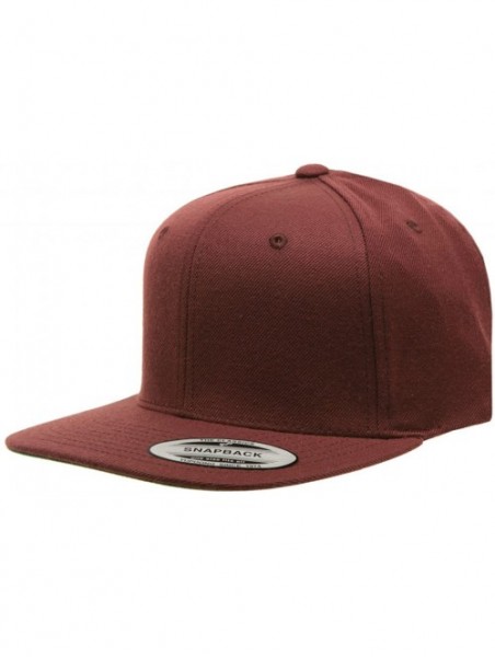 Baseball Caps Original Yupoong Pro-style Wool Blend Snapback Blank Hat Baseball Cap 6098m - Maroon - CD1181RMROX $20.64