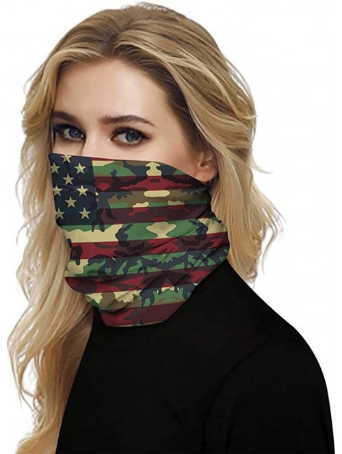 Balaclavas Multifunctional Seamless Face Mask Bandanas Headband Neck Gaiter for Dust-Sun UV Protection - American Flag 7 - CP...