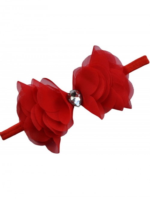 Headbands Chiffon Cone Bow Elastic Headband - Red - CS110958RP3 $13.54