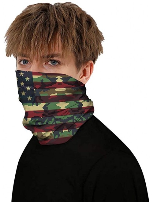 Balaclavas Multifunctional Seamless Face Mask Bandanas Headband Neck Gaiter for Dust-Sun UV Protection - American Flag 7 - CP...