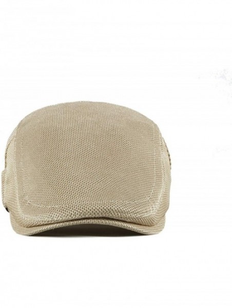 Newsboy Caps Bigface Up Men's Summer Breathable Mesh Hat Cabbie hat Hunting Hat Gatsby Newsboy Ivy Cap - Khaki - C218U99QHX3 ...