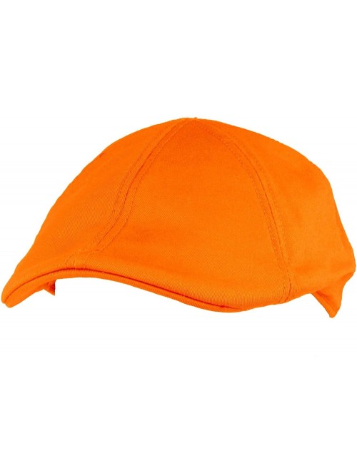 Sun Hats Men's 100% Cotton Duck Bill Flat Golf Ivy Driver Visor Sun Cap Hat - Orange - C518QC406LS $15.09