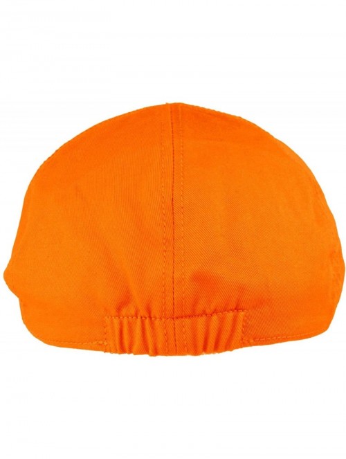 Sun Hats Men's 100% Cotton Duck Bill Flat Golf Ivy Driver Visor Sun Cap Hat - Orange - C518QC406LS $15.09