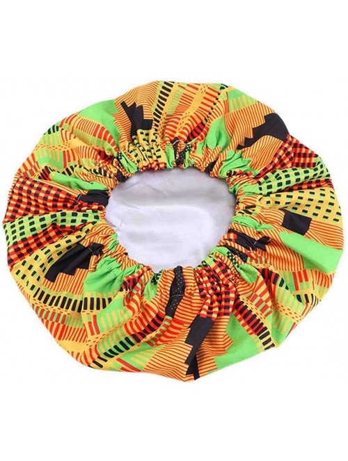 Skullies & Beanies Women's African Flower Pattern Shower Cap Boho Style Bath Hat Wide Band Sleep Headwear Bonnets for Women/G...