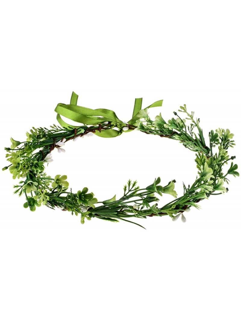 Headbands Succulent Flower Crown Eucalyptus Halo Wedding Floral Headband Photo Prop - Flower Green - CD18E7OWCMX $15.12