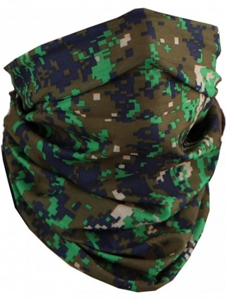 Balaclavas Seamless Face Mask Bandanas for Dust- Outdoors- Festivals- Sports - Green Brown Pixel - CX1999YYXM9 $14.73