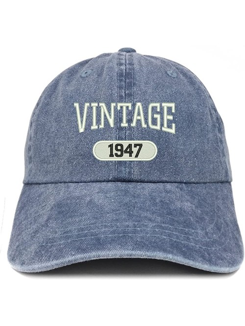 Baseball Caps Vintage 1947 Embroidered 73rd Birthday Soft Crown Washed Cotton Cap - Navy - C5180WWHKOW $22.89