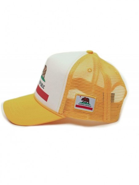 Baseball Caps Custom California Republic State Flag Cali Unisex-Adult Trucker Hat Multi - White/Gold - CC12J1O9VYX $13.91