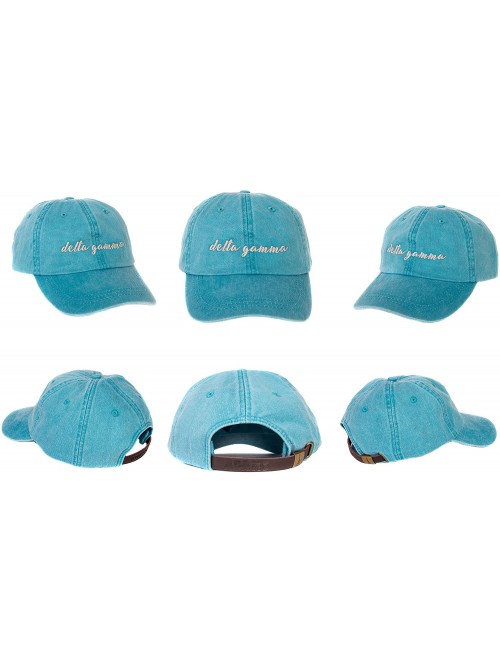 Baseball Caps Delta Gamma (N) Sorority Baseball Hat Cap Cursive Name Font dg - Bright Blue - CX188U0AE40 $27.06