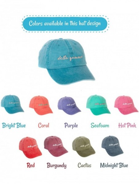 Baseball Caps Delta Gamma (N) Sorority Baseball Hat Cap Cursive Name Font dg - Bright Blue - CX188U0AE40 $27.06