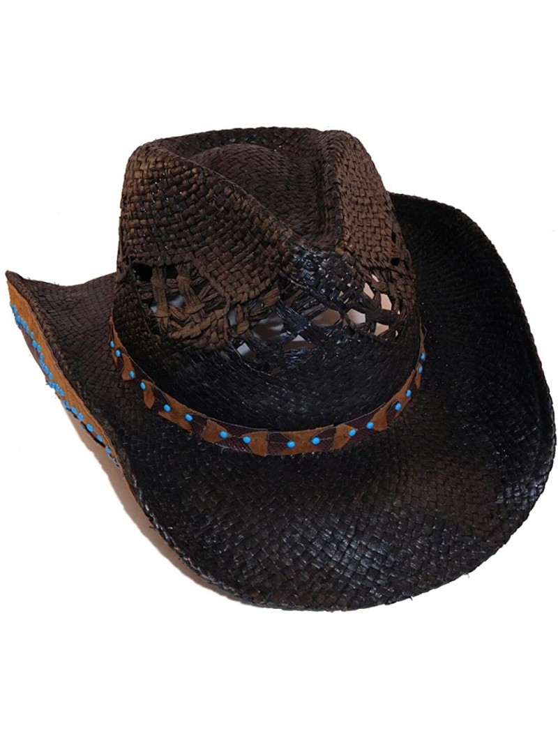 Cowboy Hats Jarales Faux Snakeskin Hat Band Drifter - Black - CF12BDM1LRB $45.57