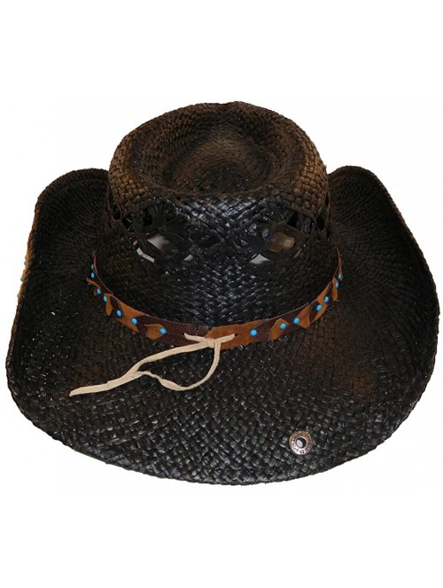 Cowboy Hats Jarales Faux Snakeskin Hat Band Drifter - Black - CF12BDM1LRB $45.57